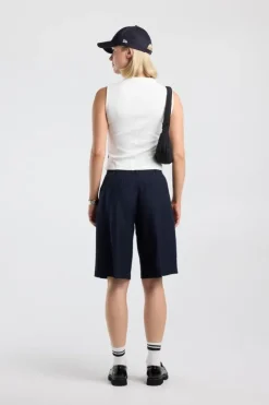 Bermuda Nalia regular loose fit bermuda met medium waist