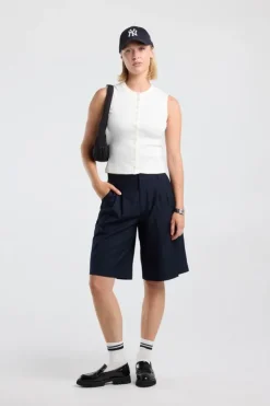 Bermuda Nalia regular loose fit bermuda met medium waist