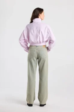 Blouse Belle cropped blouse met funnel kraag