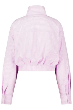 Blouse Belle cropped blouse met funnel kraag