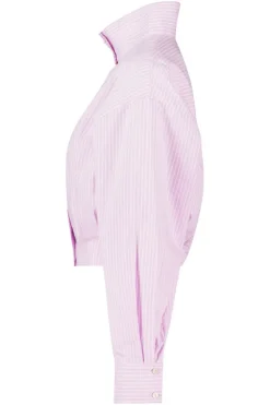 Blouse Belle cropped blouse met funnel kraag