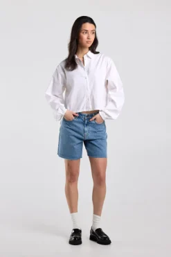 Blouse Bibi linnen blouse met trekkoord en elastische cuffs