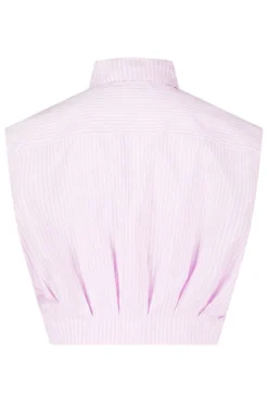 Blouse Inny mouwloze cropped blouse met krijtstreep