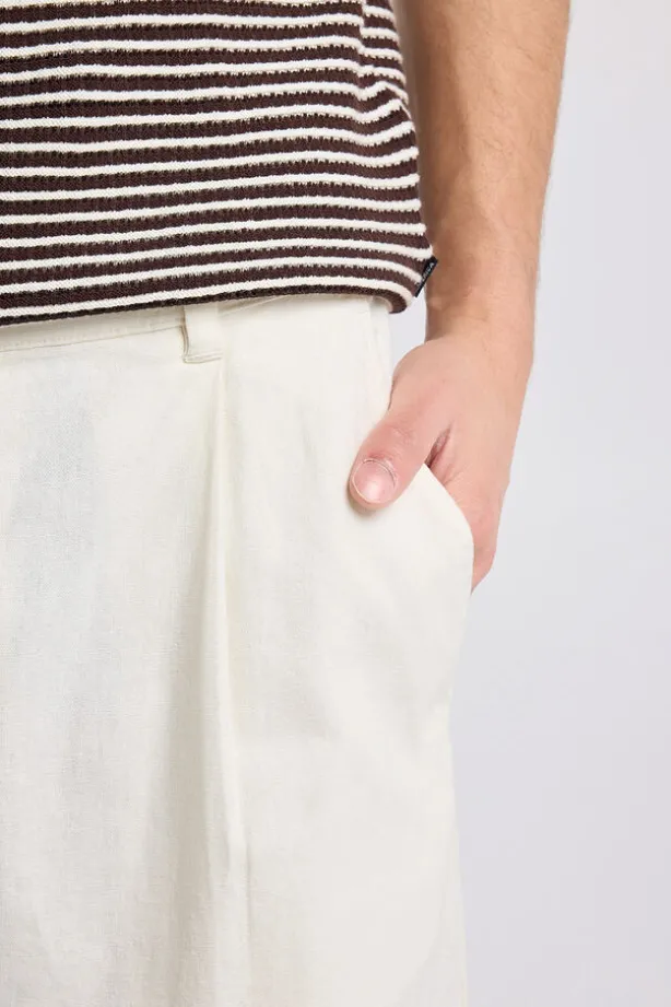 Broek Patrick straight fit linnen broek met elastische tailleband