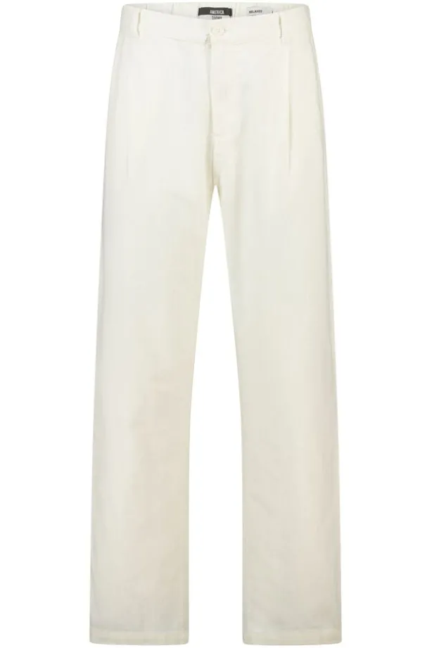 Broek Patrick straight fit linnen broek met elastische tailleband