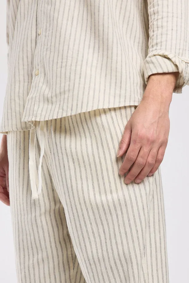 Broek Phillon straight fit linnen broek met elastische tailleband