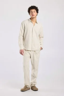 Broek Phillon straight fit linnen broek met elastische tailleband