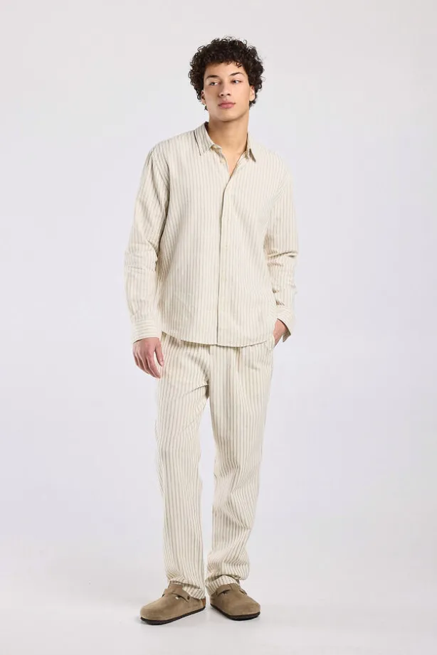 Broek Phillon straight fit linnen broek met elastische tailleband