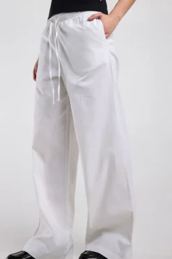 Broek Promise linnen broek met high waist en trekkoord