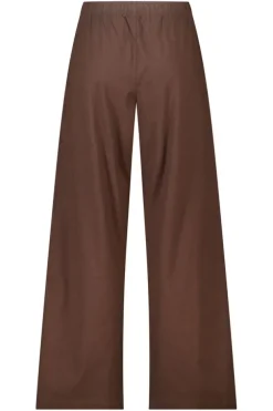 Broek Promise linnen broek met high waist en trekkoord