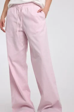 Broek Promise linnen broek met high waist en trekkoord
