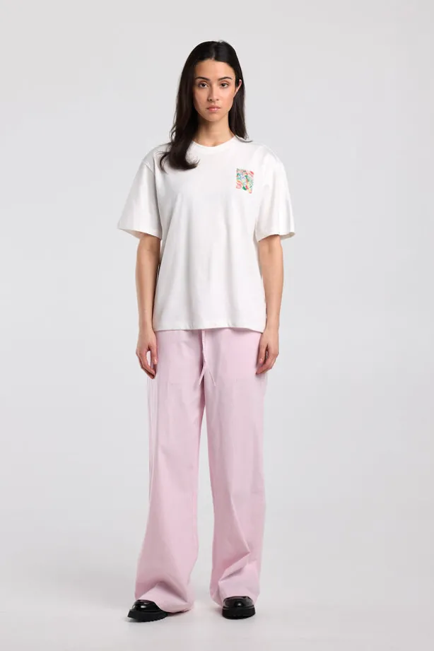 Broek Promise linnen broek met high waist en trekkoord