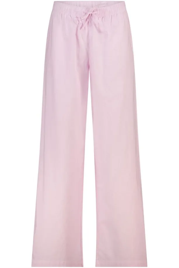 Broek Promise linnen broek met high waist en trekkoord