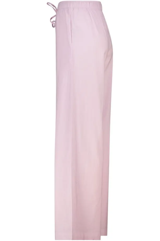 Broek Promise linnen broek met high waist en trekkoord