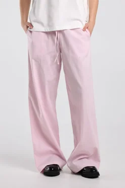 Broek Promise linnen broek met high waist en trekkoord