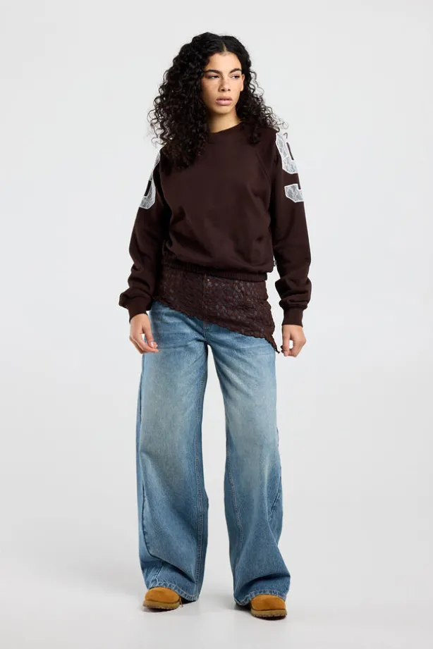 Crewneck sweater Sanny oversized crewneck met elastische zoom