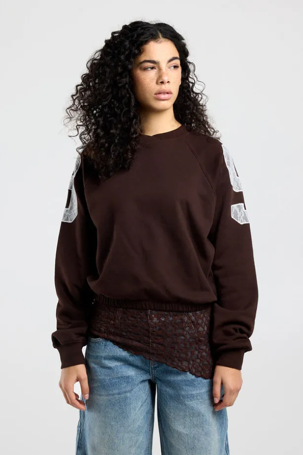 Crewneck sweater Sanny oversized crewneck met elastische zoom
