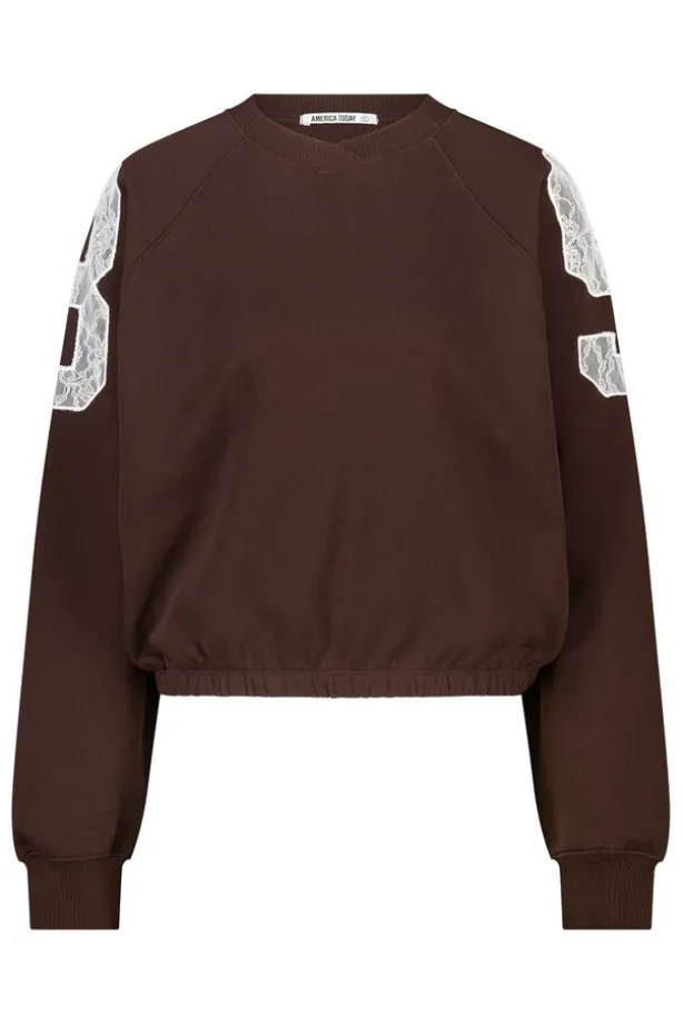 Crewneck sweater Sanny oversized crewneck met elastische zoom