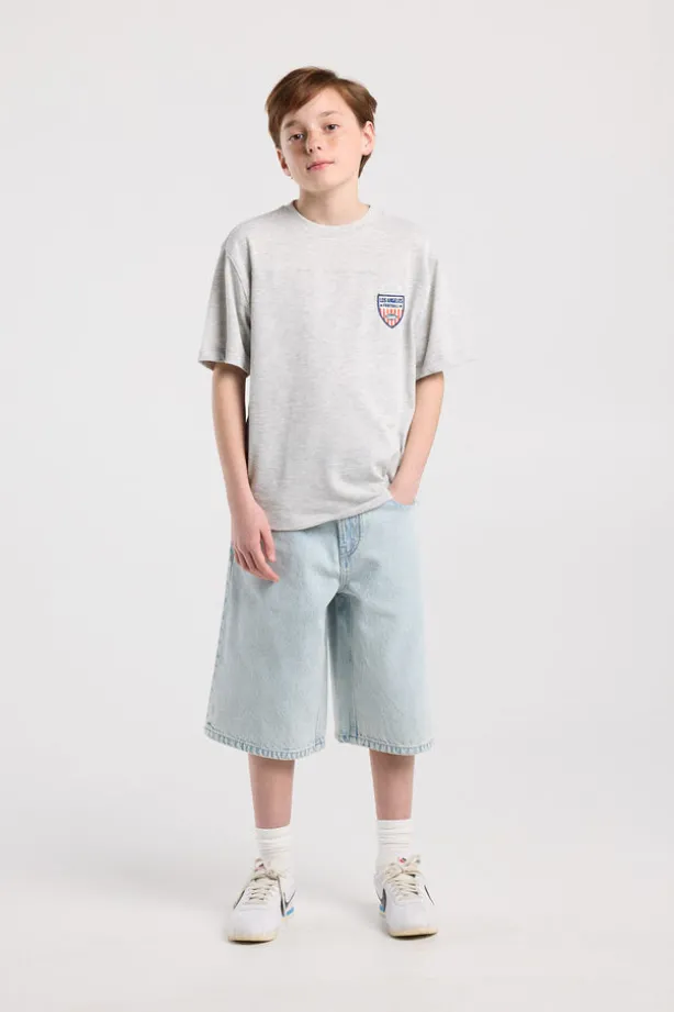 Denim short Nolan Jr baggy denim met elastische taille