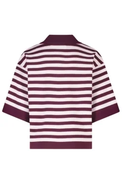 Gebreide polo Kirsten Jr gebreide polo met gestreept design