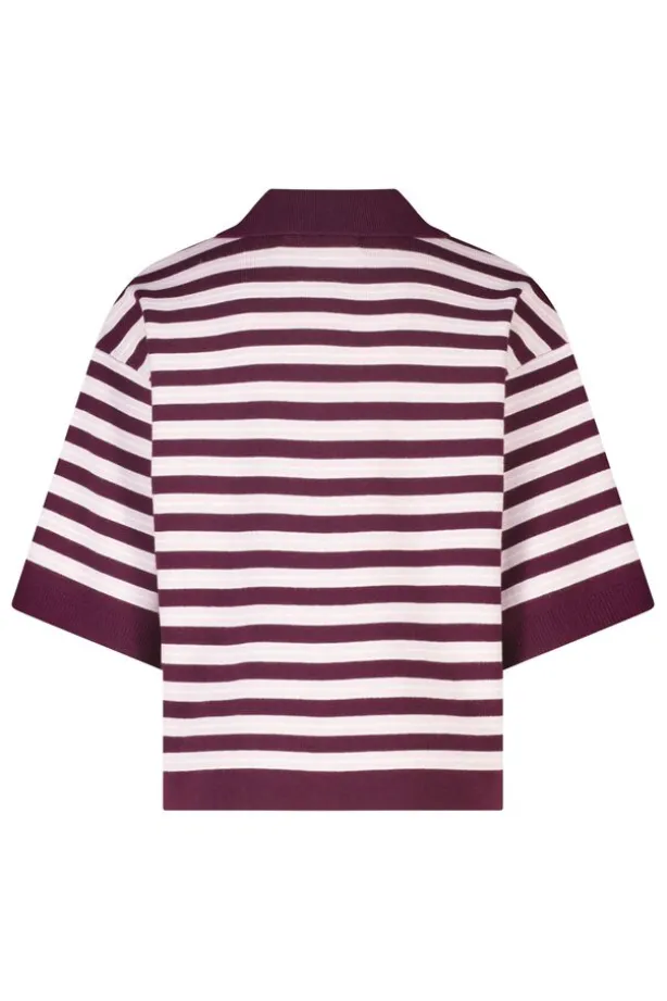 Gebreide polo Kirsten Jr gebreide polo met gestreept design