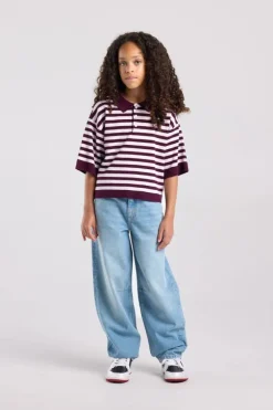 Gebreide polo Kirsten Jr gebreide polo met gestreept design