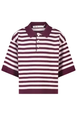 Gebreide polo Kirsten Jr gebreide polo met gestreept design