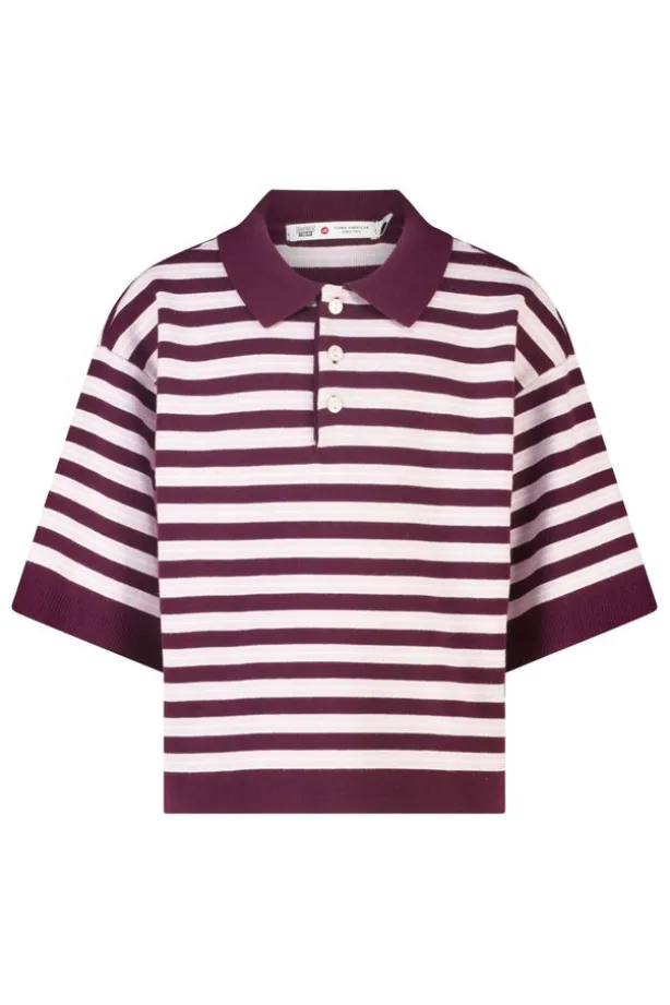 Gebreide polo Kirsten Jr gebreide polo met gestreept design