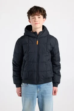 Hooded bomber Jaylan JR Gewatteerde hooded bomber met mouwbadge