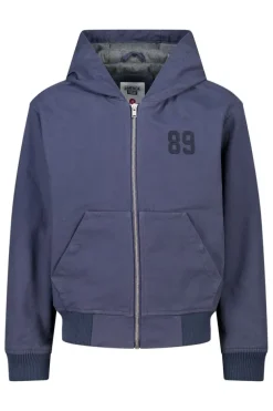 Hooded Bomber Judd JR canvas bomber met capuchon en borstembroidery