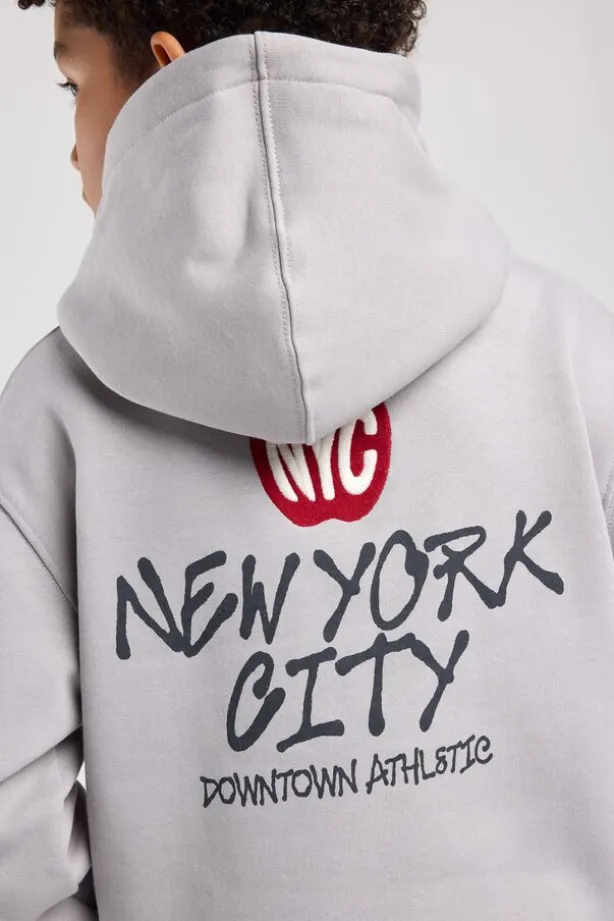 Hoodie Sebas jr regular fit hoodie met borduring en rugprint