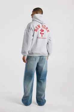 Hoodie Stan loose fit hoodie met chest embroidery