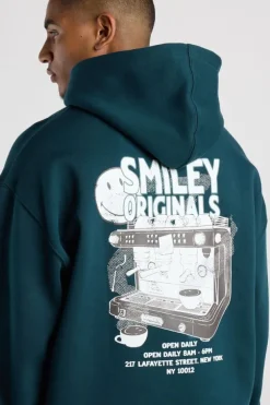 Hoodie Stuss relaxed fit hoodie met Smiley ™ artwork