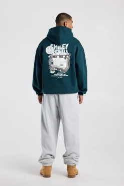 Hoodie Stuss relaxed fit hoodie met Smiley ™ artwork