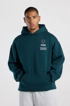 Hoodie Stuss relaxed fit hoodie met Smiley ™ artwork