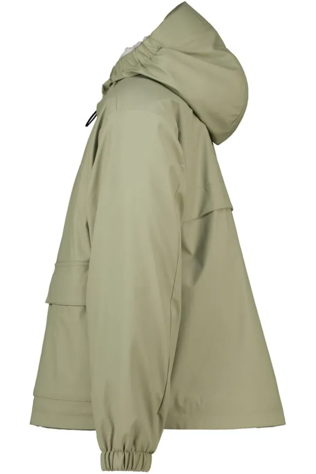 Jael JR raincoat korte regenjas met teddycapuchon en drukknoopsluiting