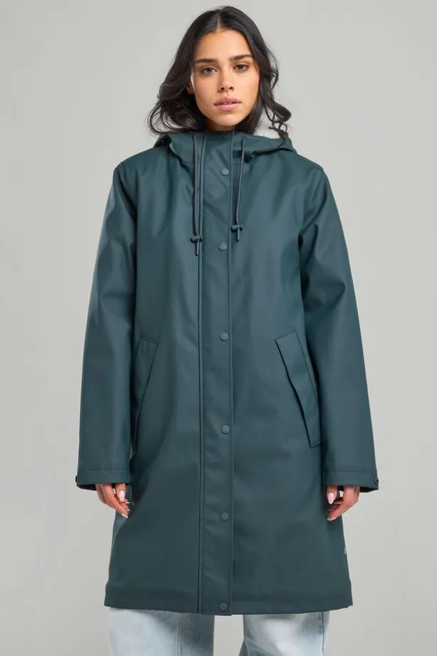 Janah Teddy lange regenjas met capuchon en teddy voering