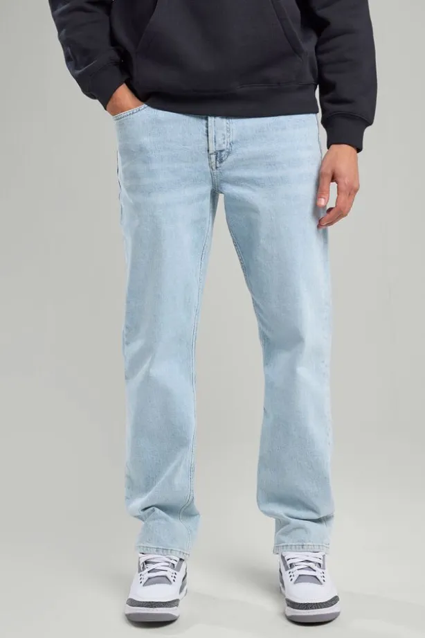 Jeans Dexterstraight fit jeans met knoopsluiting