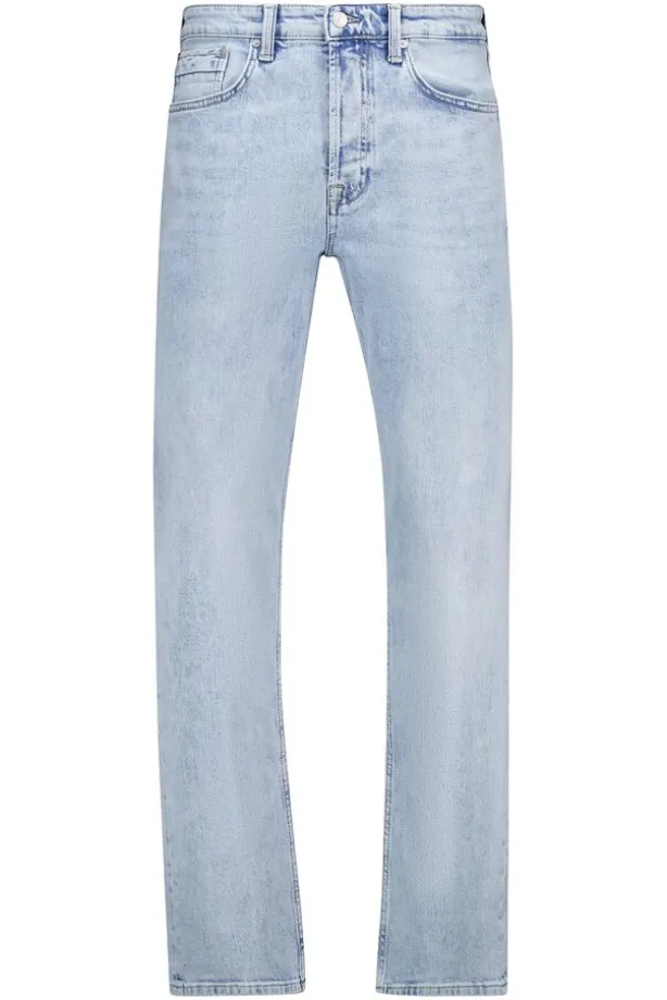 Jeans Dexterstraight fit jeans met knoopsluiting