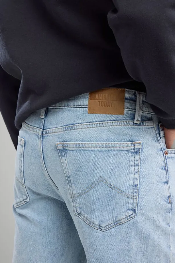 Jeans Dexterstraight fit jeans met knoopsluiting