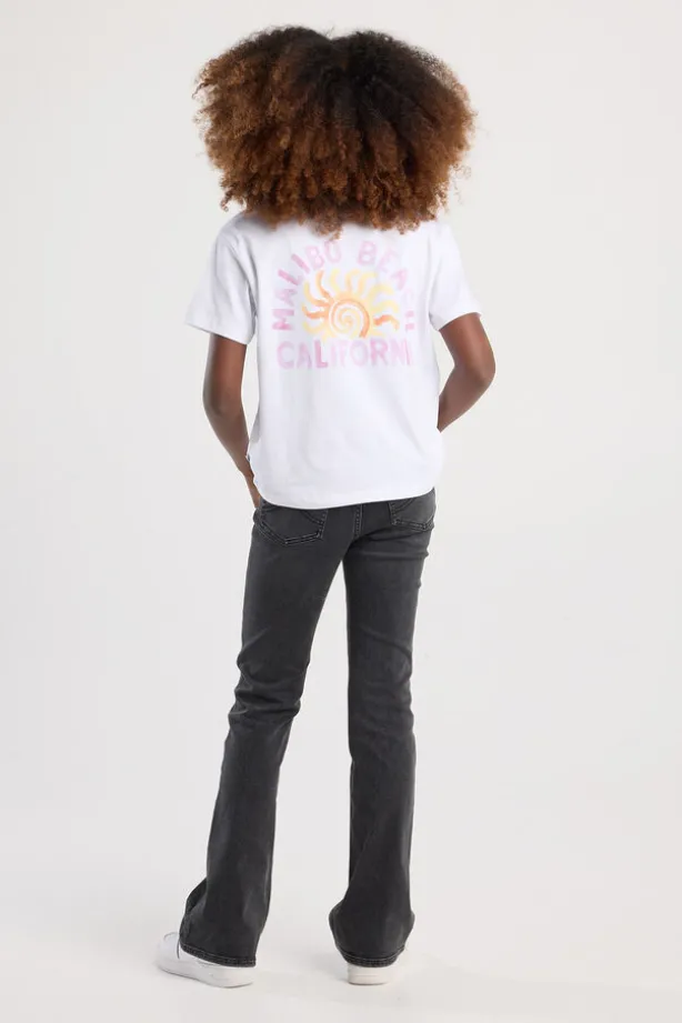 Jeans Emily flare Jr Flared jeans met knoop- en ritssluiting