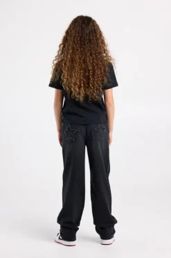 Jeans Phoenix Jr loose fit jeans met ster patches