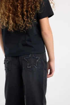 Jeans Phoenix Jr loose fit jeans met ster patches