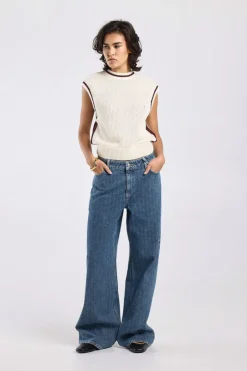 Jeans Tempe medium waist jeans met wide fit