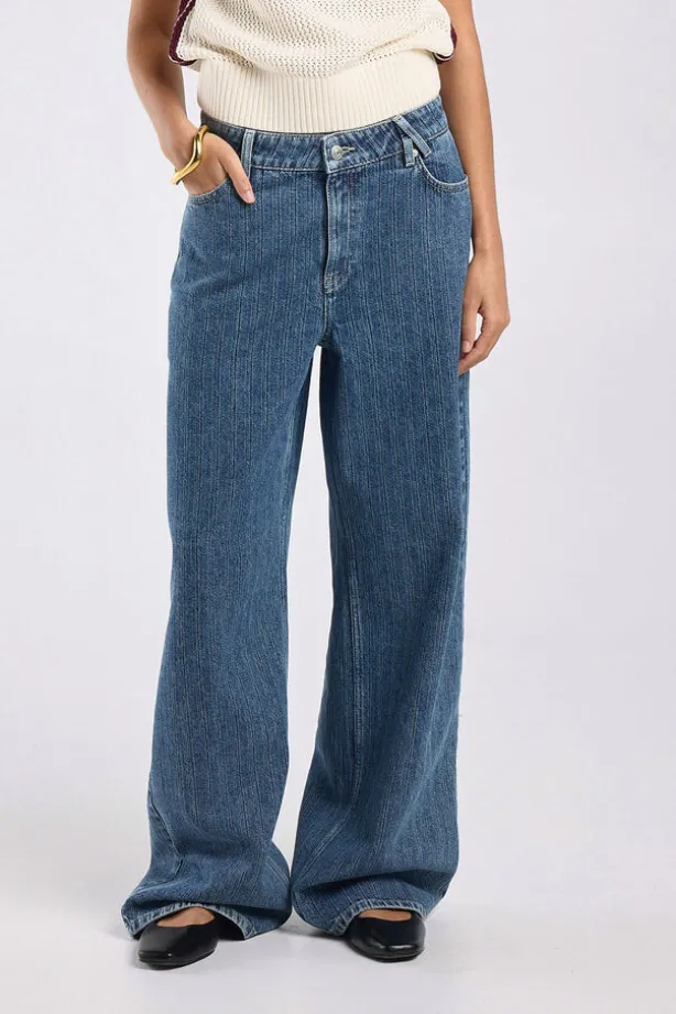 Jeans Tempe medium waist jeans met wide fit