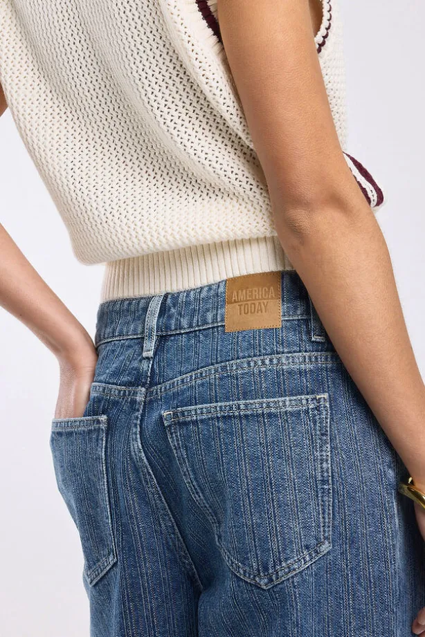 Jeans Tempe medium waist jeans met wide fit