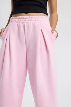 Joggingbroek Carrie wide leg joggingbroek met plooien en tailleband