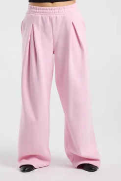 Joggingbroek Carrie wide leg joggingbroek met plooien en tailleband