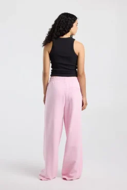 Joggingbroek Carrie wide leg joggingbroek met plooien en tailleband