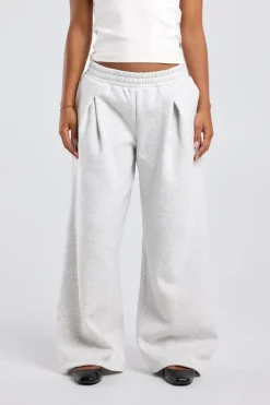 Joggingbroek Carrie wide leg joggingbroek met plooien en tailleband
